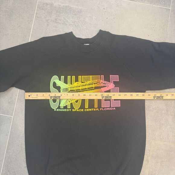 Vintage 1980's Shuttle Kennedy Space Center Sweatshirt Men’s XL Neon Raised - Picture 3 of 7